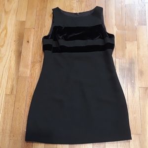 Vintage 90's Velvet Striped Black Dress